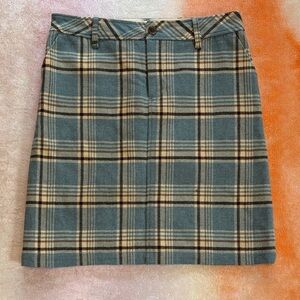 Eddie Bauer Wool Plaid Mini Skirt